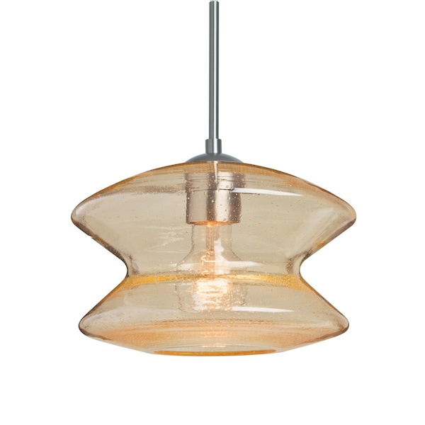 Besa Lighting Zen Cord Pendant, Gold Bubble, Satin Nickel Finish, 1x60W Incandescent 1JT-ZENGD-SN - main