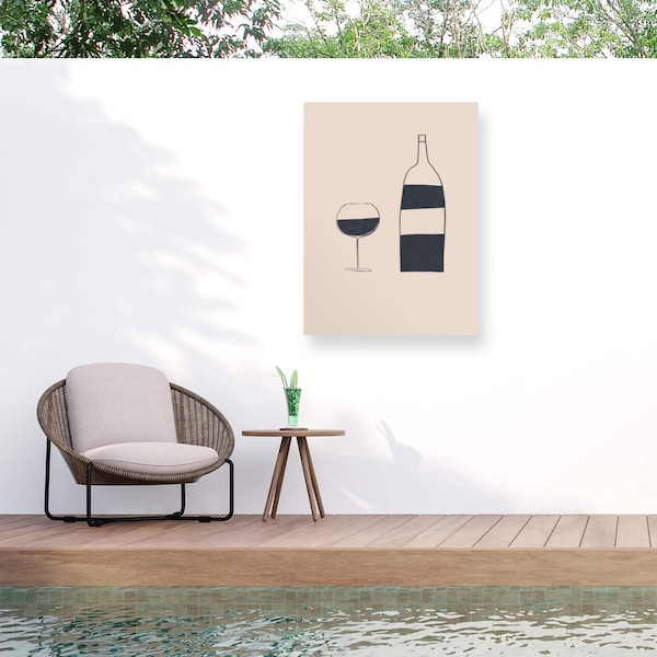 Trademark Fine Art Outdoor Canvas Art Ivy Green Illustrations 'Wine' Wall Art for Patios, or Gardens 1X25198-OC1824WR - main