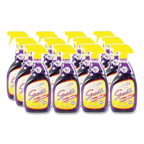 Sparkle Liquid Glass Cleaner, Unscented, Trigger Spray Bottle, 12 PK 20345 - main