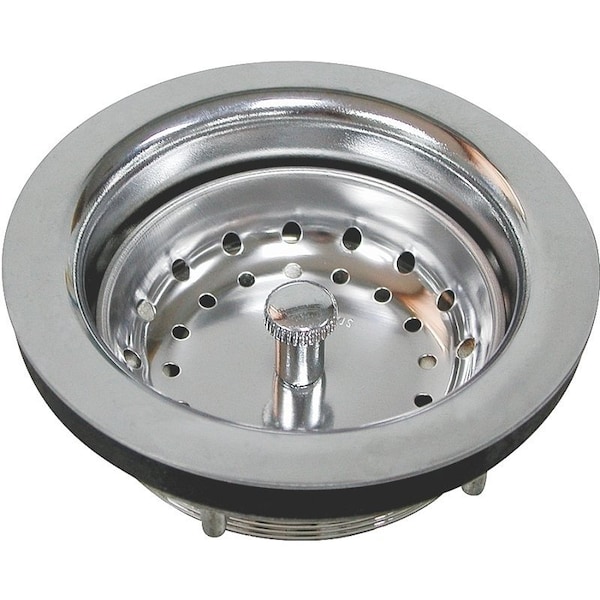 Prosource Basket Strainer, 3-1/2 in Dia, Chrome, For: 3-1/2 in Dia Opening Sink PMB-131 - main