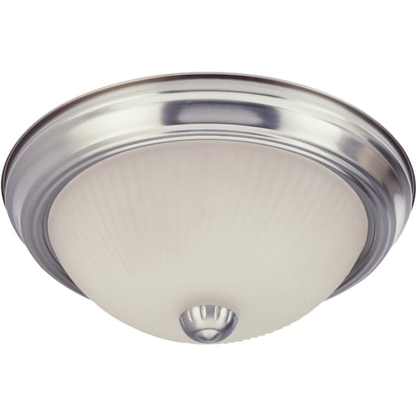 Home Impressions 13'' Brushed Nickel Incandescent Flush Mount Ceiling Light Fixture with Frosted Swirl Glass IFM213BN - main