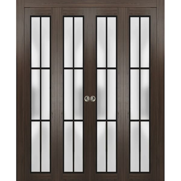 Sartodoors Sliding Closet Double Bi-fold Doors Planum 2122 Solid Core Modern Interior PLANUM2122DBF-CA-72 x 84 (4* 18x84) - main