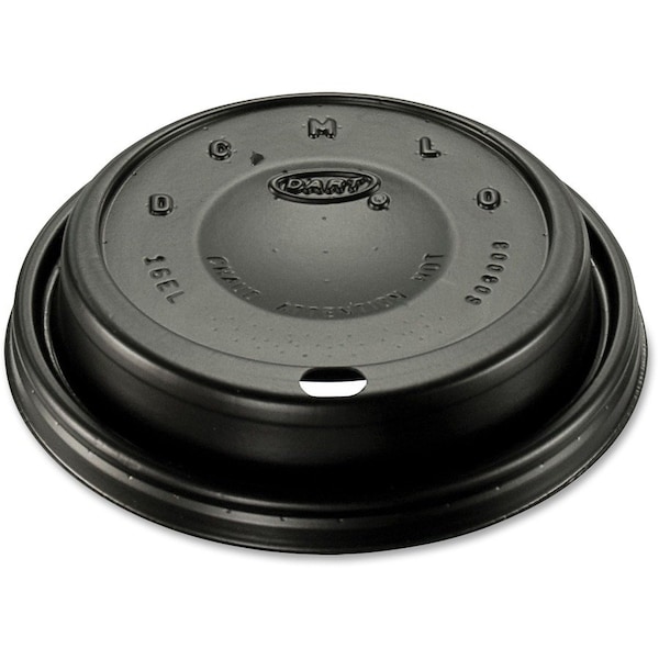 Dart Lid for 12 to 24 oz. Hot Cup, Dome, Sip Through, Black, Pk1000 16ELBLK - main