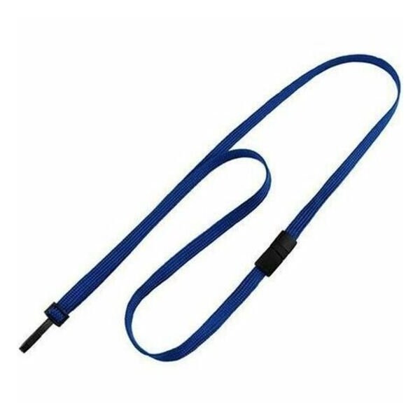 Brady LANYARD STANDARD, ROYAL BLUE, 3/8in, FLAT WOVEN BREAK-AWAY LANYARD W/PLASTIC SLIDER HOOK 2137-4040 - main
