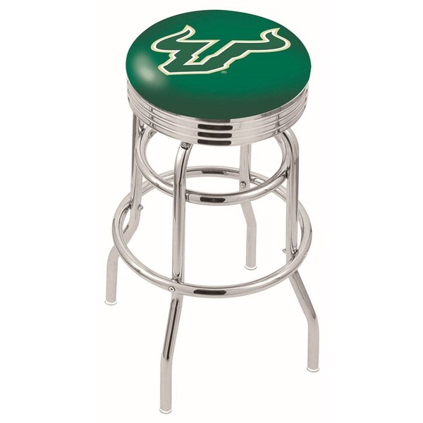 Holland Bar Stool Co 25" Chrome 2-Ring South Florida Swivel Bar Stool, Accent Ring L7C3C25SouFla - main