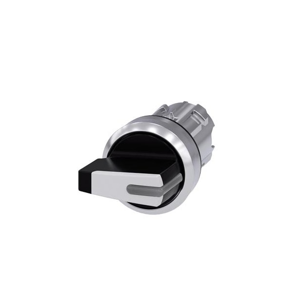 Siemens Illuminable selector switch, 22 mm, round, metal shiny, white 3SU1052-2FM60-0AA0 - main