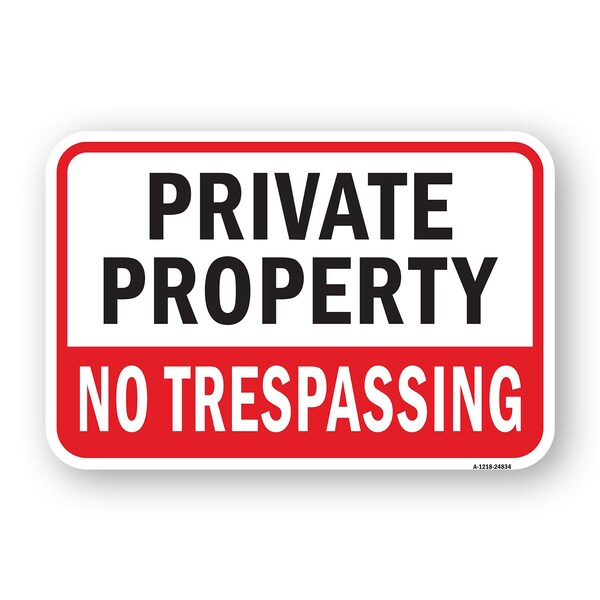 Signmission Private Property No Trespassing No. 4, Heavy-Gauge Aluminum, 18" H, A-1824-24834 A-1824-24834 - main