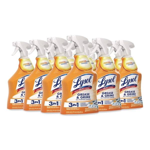 Lysol Kitchen Cleaner, Trigger Spray Bottle, 22 oz, Citrus, 9 PK 79556 - main