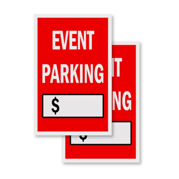 Signmission Event Parking With Price, Vinyl Decals Only 24 Inch x 36 Inch, Vinyl Decal, 2PK DSB-2436-2PACK-Event Parking With Price - main