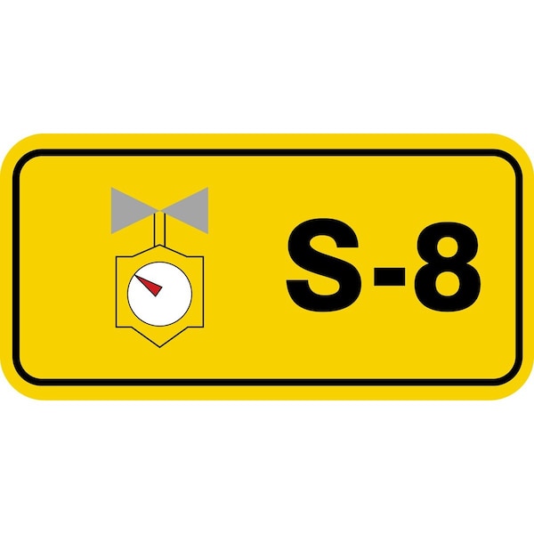 Accuform Energy Source ID Tag, S-8 Steam, 1.5in x 3in, Adhesive Dura-Poly, 5PK TDJ308XVM - main