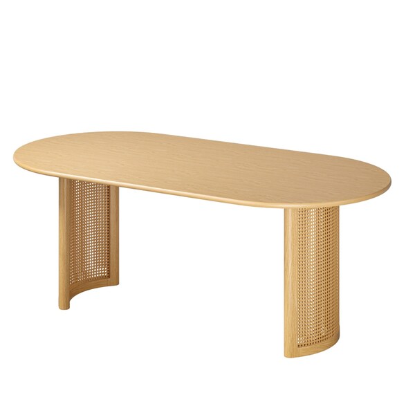 Homeroots 79" Natural Solid Wood Oval Dining Table 721112 - main