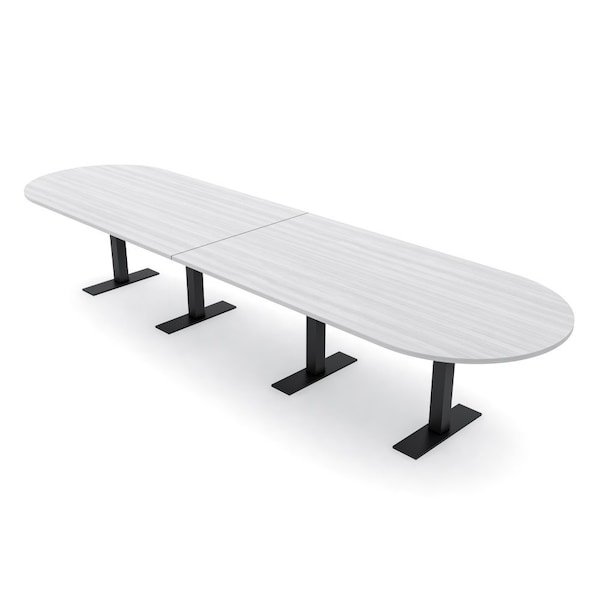 Skutchi Designs 14ft Racetrack Conference Table With Power | Harmony Series | 14 Person Meeting Room Table HAR-RAC-48X168-T.BK-WA7976-NA - main
