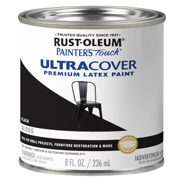 Rust-Oleum Interior/Exterior Paint, Gloss, Black, Half Pint 1979730 - main