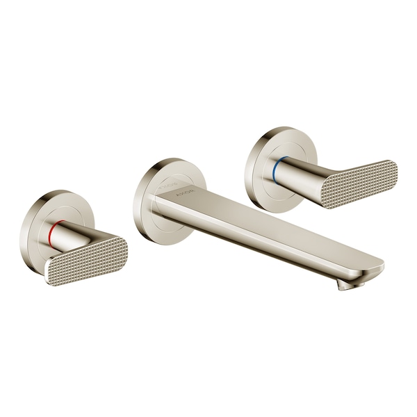 Axor Citterio C Wall-Mounted Widespread Faucet- Cubic Cut, 1.2 GPM in Polished Nickel 49071831 - main