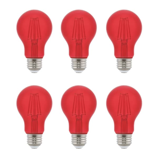 Westinghouse 4.5W 40W Eq. Red A19 Filament LED Light Bulb, Medium Base, 6PK 5330020 - main