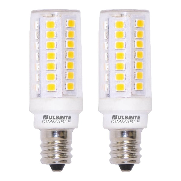 Bulbrite 60-Watt Equivalent T6 Dimmable Mini-Candelabra LED Light Bulb Warm White Light, 2PK 861600 - main