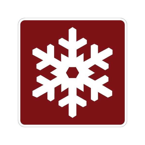 Sign Solutions Usa Winter Recreational Area (Symbol), 30 in W x Square, Aluminum Sign DUS10DWT3030RS-077 - main