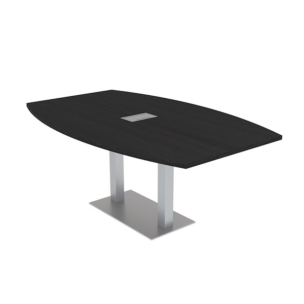 Skutchi Designs Boat Conference Table With Power, 48 in W, 72 in L, Black HAR-BOT-48x72-DOU-U999ST19-ESIL - main