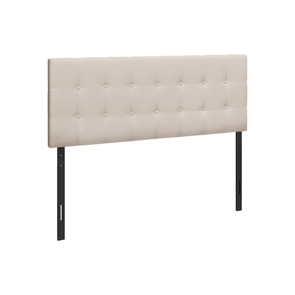 Homeroots Beige Linen Blend Upholstered Full Headboard 490177 - main