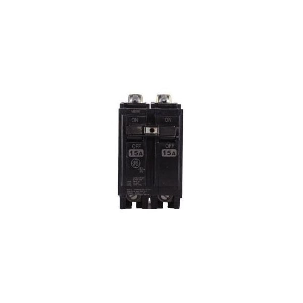 Ge 120/240 VAC, 15 A, 10 kA, 2-Pole, 14 to 8 AWG Copper/12 to 8 AWG Aluminum, 1in Bolt-On Mount, THQB2115 - main