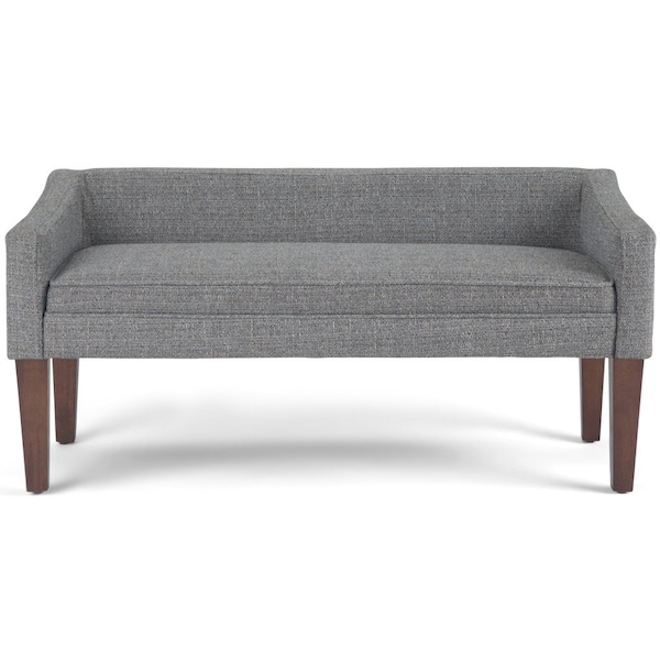 Homeroots 50in Gray and Brown Fabric and Wood Upholstered Bench 642317 - main