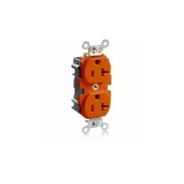 Leviton Lev-Lok Industrial Grade Duplex Receptacle, 20 Amp, 125 Volt M5362-IG - main