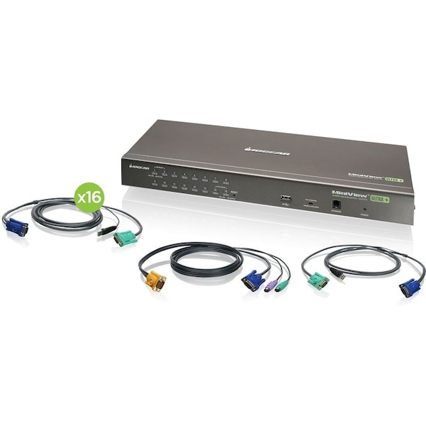 Iogear 16 Port KVM Switch wth USB Cables (TAA) GCS1716KITUTAA - main