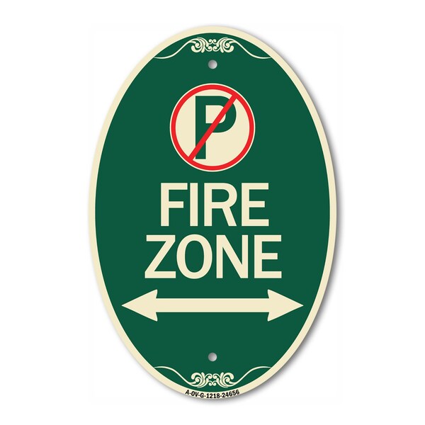 Signmission No Parking Symbol and Arrow Pointing Left an, 12 In X 18 In Architectural, Heavy Gauge Aluminum A-OV-G-1218-24656 - main