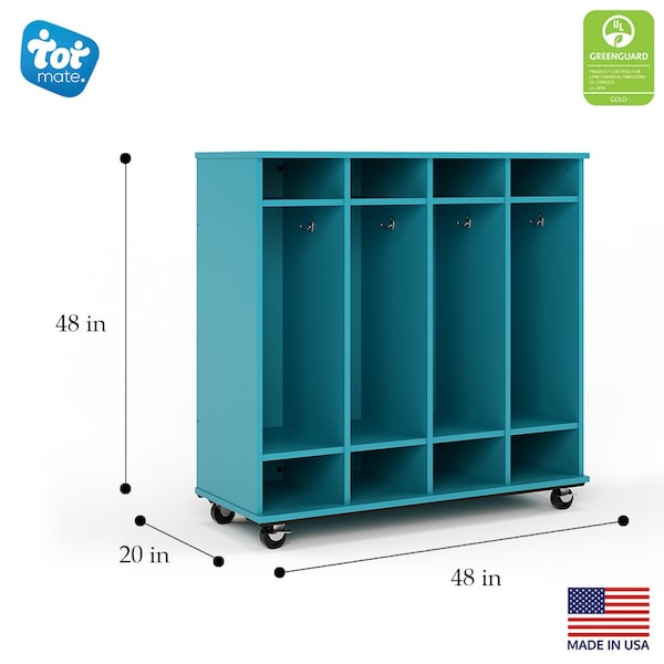 Tot Mate Mobile Wood Cabinet, Ocean, 48 in W x 48 in L x 48 in H x 20 in D TMM711A.M0060 - main