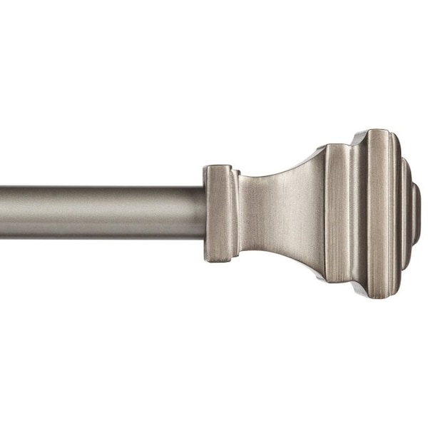 Kenney Mfg Fast Fit KN75244 Curtain Rod, 58 in Dia, 36 to 66 in L, Steel, Pewter KN75244NP - main