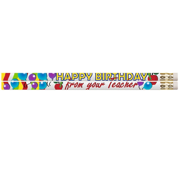 Musgrave Pencil Co Happy Birthday From Your Teacher Motivational Pencil, 144PK MUS2267G - main