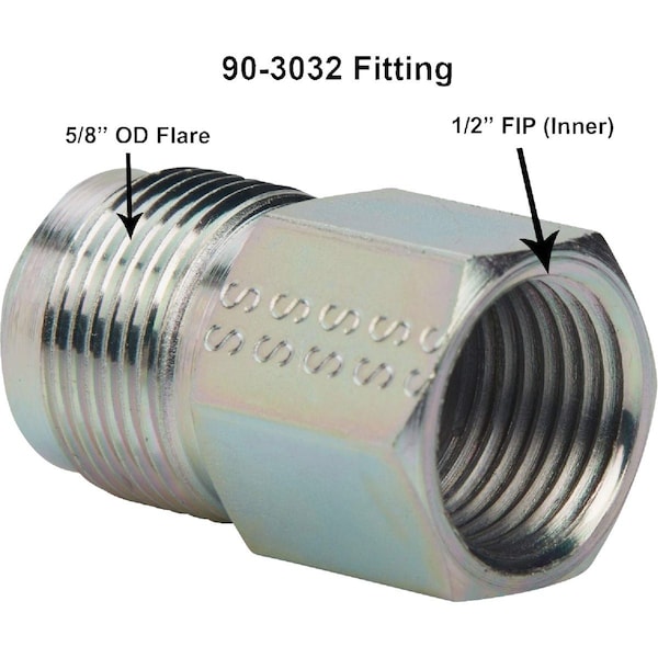 Dormont 5/8'' OD Male Flare x 1/2'' FIP Zinc-Plated Carbon Steel Adapter Gas Fitting Bulk 90-3032 - main