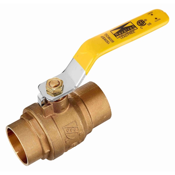 Revalved 1-1/2" Brass Ball Valve 600 WOG Sweat C x C Full Port, Lead-Free REV150SWT - main