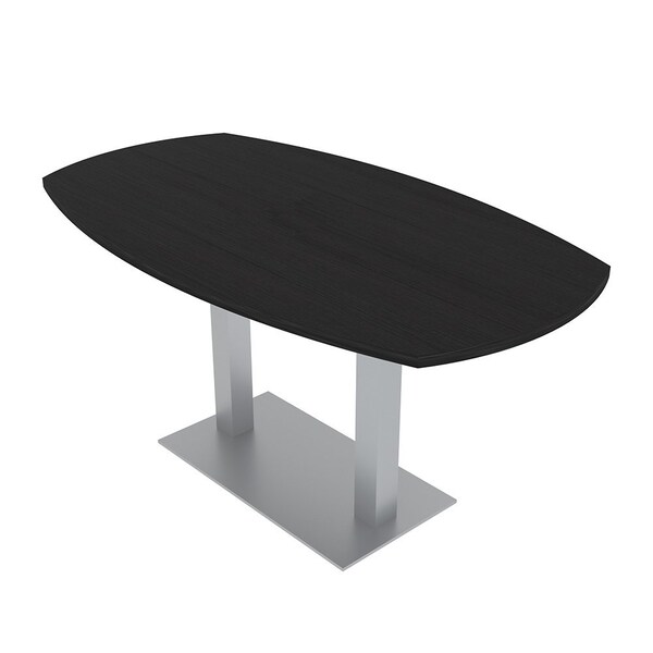 Skutchi Designs Arc Boat Conference Table, 36 in W, 72 in L, Black HAR-ABOT-36X72-DOU-U999ST19 - main