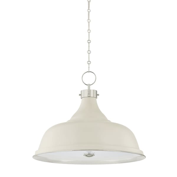 Hudson Valley Lighting Painted No. 1 4 Light Pendant in Polished Nickel/Off-White by Mark D. Sikes MDS300L-PN/OW - main