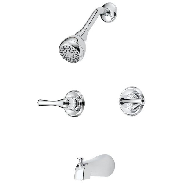 Boston Harbor TubShower, Fixed Mount Showerhead, 175 gpm Showerhead, 1 Spray Settings, Zinc Tub Spout F2014501CP - main
