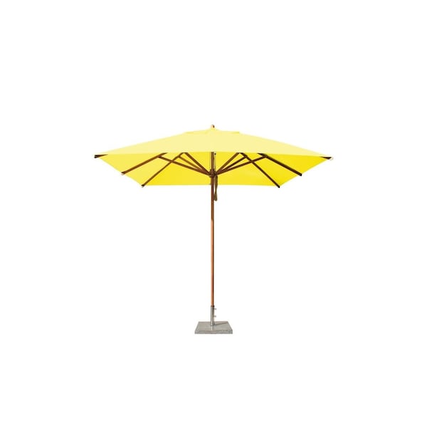 Bambrella 6.5'x10' Rectangular Bamboo Market Umbrella w/2" Pole Diameter-Yellow Canopy 2mX3m REC-L-Y - main