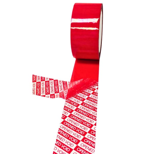 Wod Tape TETR4 Tamper Evident Tape OPENED VOID Invisible Legend 18.9 in. x 55 yds WOD TETR4-18900-LOG-55-RED - main