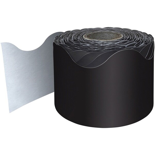 Carson Dellosa Black Rolled Scalloped Border, 65 Feet Per Roll, 3PK 108472 - main