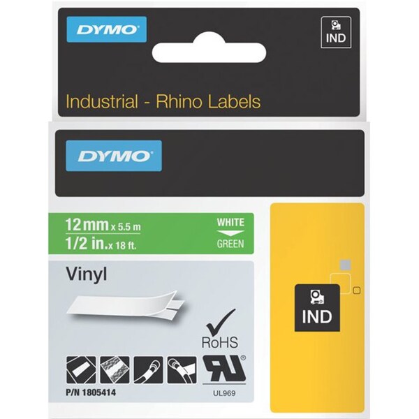 Dymo RHINO 1/2IN GREEN VINYL-12MM 1805414 - main