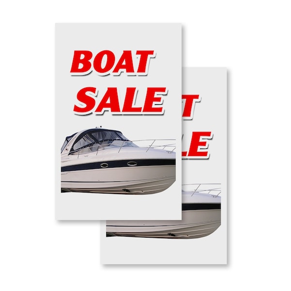 Signmission Boat Sale, Vinyl Decals Only 24 Inch x 36 Inch, Vinyl Decal, 2PK DSB-2436-2PACK-Boat Sale - main