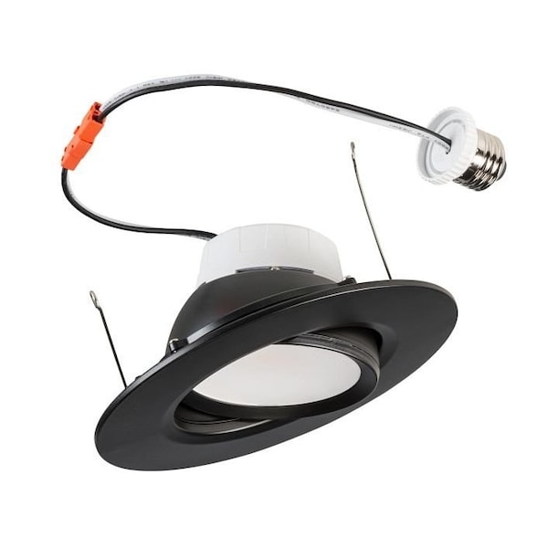 Keystone 5â€/6" Circular LED Residential Retrofit Gimbal | Black Trim | 11W | Color Select 2700/3000/3500/40 KT-LED11RD-6C-9CSF-DIM-G-B - main