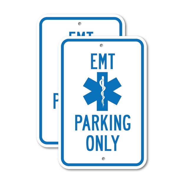 Signmission EMT Parking Only with Symbol, 18'' X 24'' 2 Signs, Heavy Gauge Aluminum, 2PK A-1824-2PACK-2655 - main