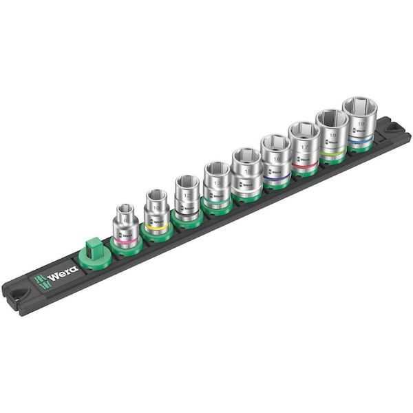 Wera Magnetic socket rail B 4 Zyklop socket set, 3/8 in drive, 9 pieces 5005430001 - main