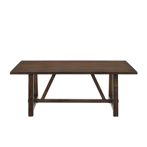 Homeroots 72" Oak Wood Trestle Base Dining Table 630371 - main