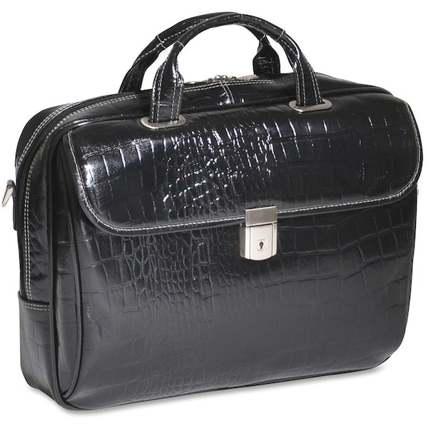 Siamod McKlein Servano Black Leather Small Ladies Laptop Brief 35535 - main