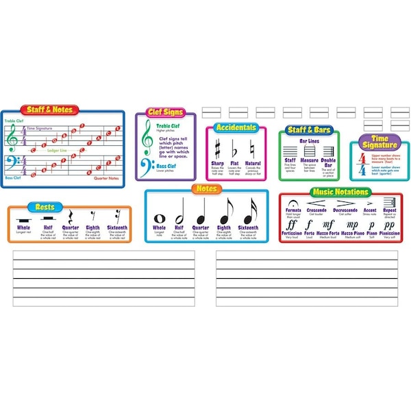 Trend Enterprises Music Symbols–Wipe-Off® Bulletin Board Set T8189 - main