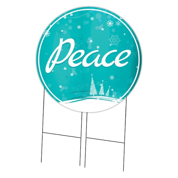 Signmission Peace Double Sided Corrugated Plastic Circle Yard Sign C-36-CIR-DS-WS-Peace 2 - main