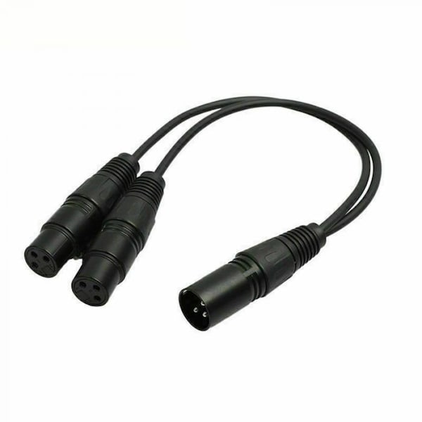 Sanoxy XLR Male Plug to Dual 2 Female Jack Y Splitter Mic DJ Cable Adaptor 16 AWG 3-Pin SANOXY-CABLE82 - main