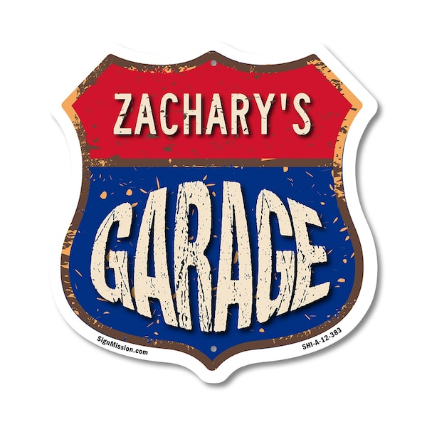 Signmission Zachary's Garage, 12 Inch X 12 Inch, Aluminum Metal Sign SHI-A-12-383-ZACHARY - main